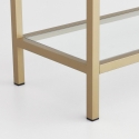 Lola Tall Wall Bookshelf, 165cm, Gold Metal with Glass Shelves Catalog