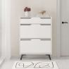 Modern Entryway Shoe Cabinet with 2 Drop-Down Doors and Drawer Tempri Offers