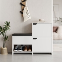 Entryway Shoe Cabinet with Storage Bench and 2 Doors Haven On Sale