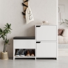 Entryway Shoe Cabinet with Storage Bench and 2 Doors Haven On Sale