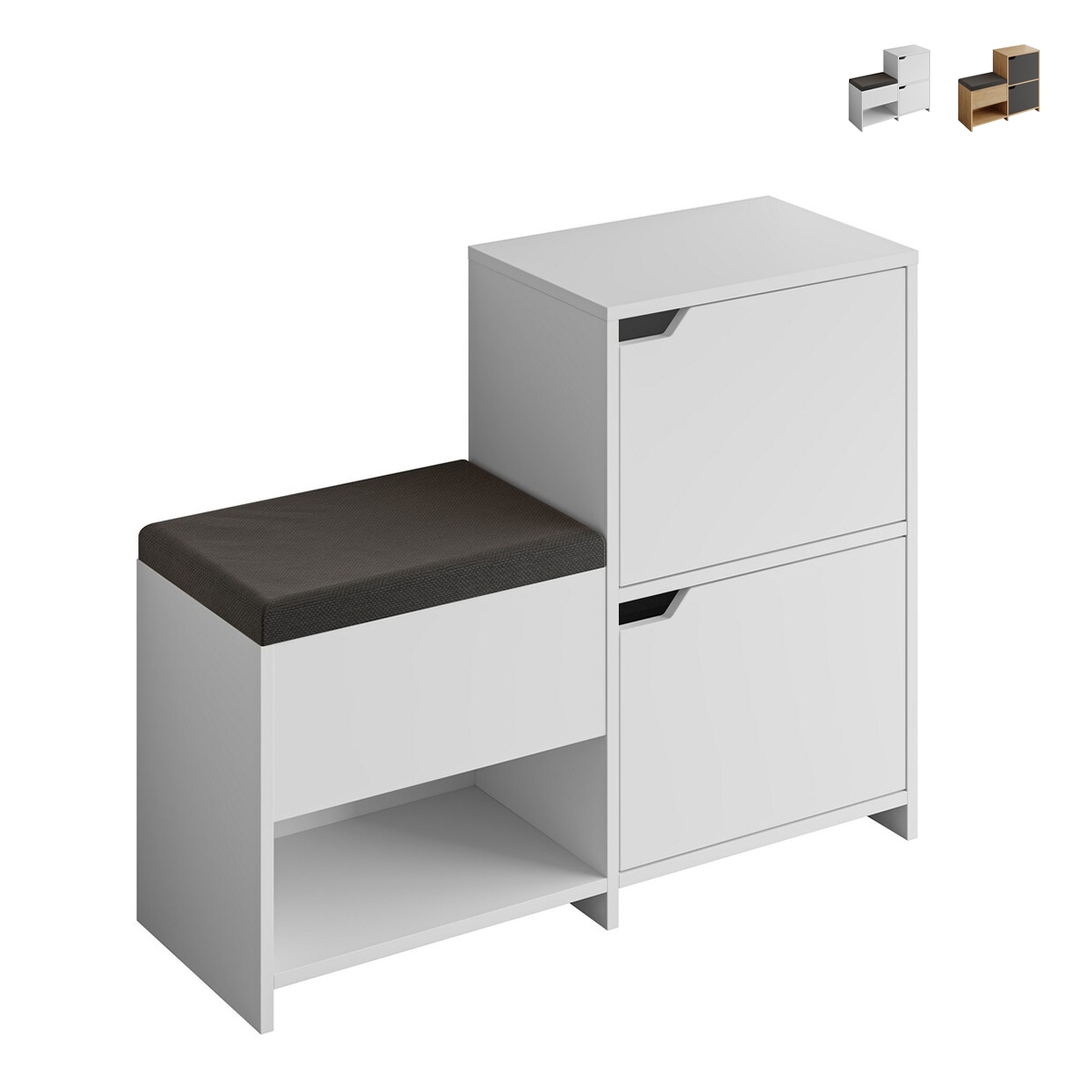Entryway Shoe Cabinet with Storage Bench and 2 Doors Haven Promotion
