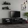 Modern 180cm TV Cabinet with Doors and 2 Wall Shelves Gara Offers