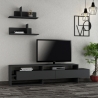Modern 180cm TV Cabinet with Doors and 2 Wall Shelves Gara On Sale