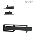 Modern 180cm TV Cabinet with Doors and 2 Wall Shelves Gara Promotion