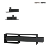 Modern 180cm TV Cabinet with Doors and 2 Wall Shelves Gara Promotion