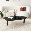 Modern Asymmetric Oval Wood Coffee Table 115x50 cm Sweet Offers