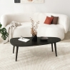 Modern Asymmetric Oval Wood Coffee Table 115x50 cm Sweet Offers