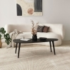 Modern Asymmetric Oval Wood Coffee Table 115x50 cm Sweet Sale