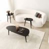 Modern Asymmetric Oval Wood Coffee Table 115x50 cm Sweet Discounts