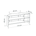Thales Corner TV Stand with 3 Shelves 110x36cm Characteristics
