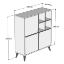 Pulse Multi-Purpose Sideboard for Living Room or Entryway with Doors, 100x115x30cm Characteristics