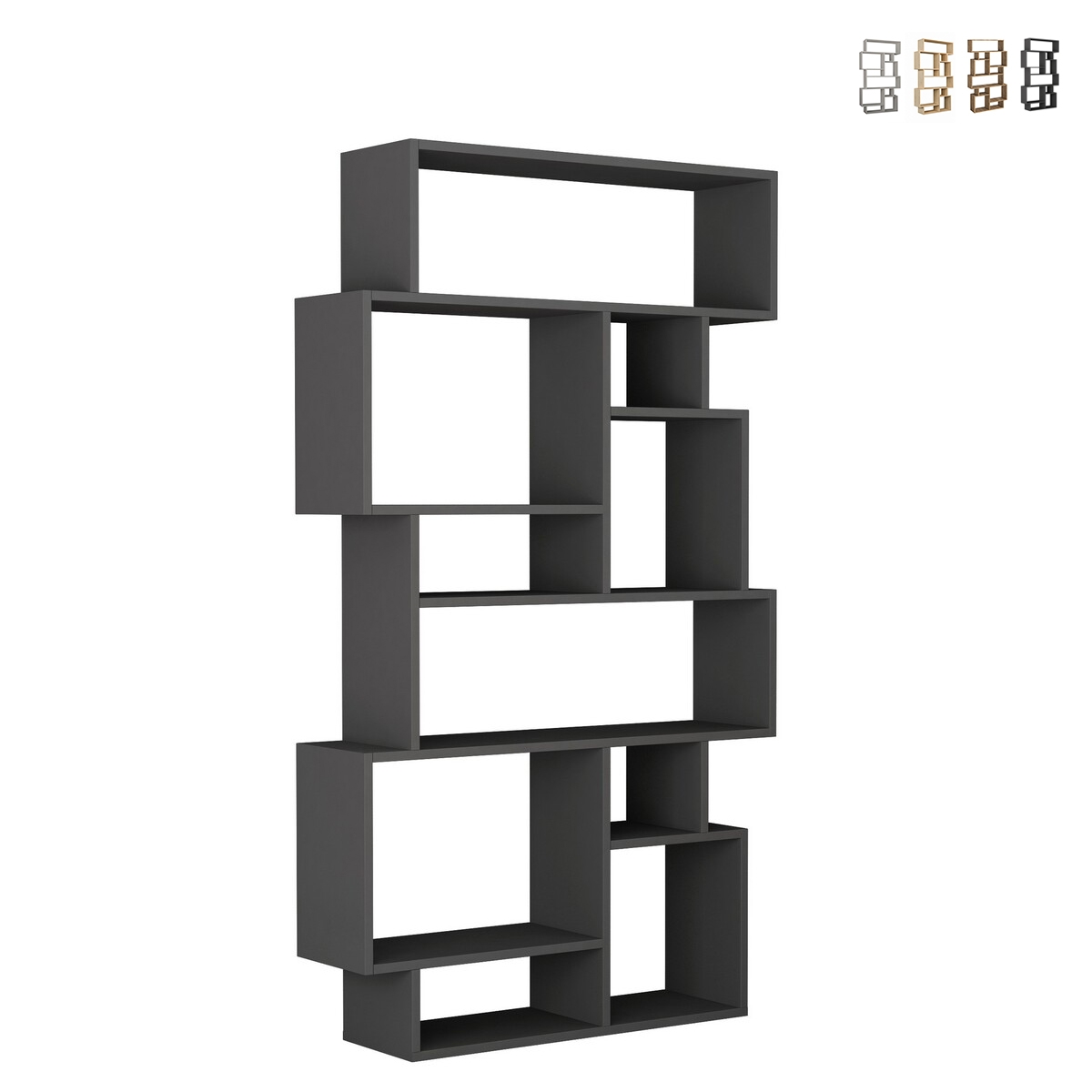 Modern Wall Bookshelf with 10 Compartments 96x25x168cm Karmato Promotion