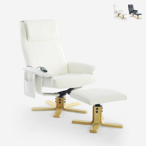 Massage and heating ergonomic relaxation armchair with footrest Myron Promotion