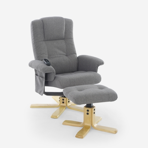 Massage and heating ergonomic relaxation armchair with footrest Nairo Promotion