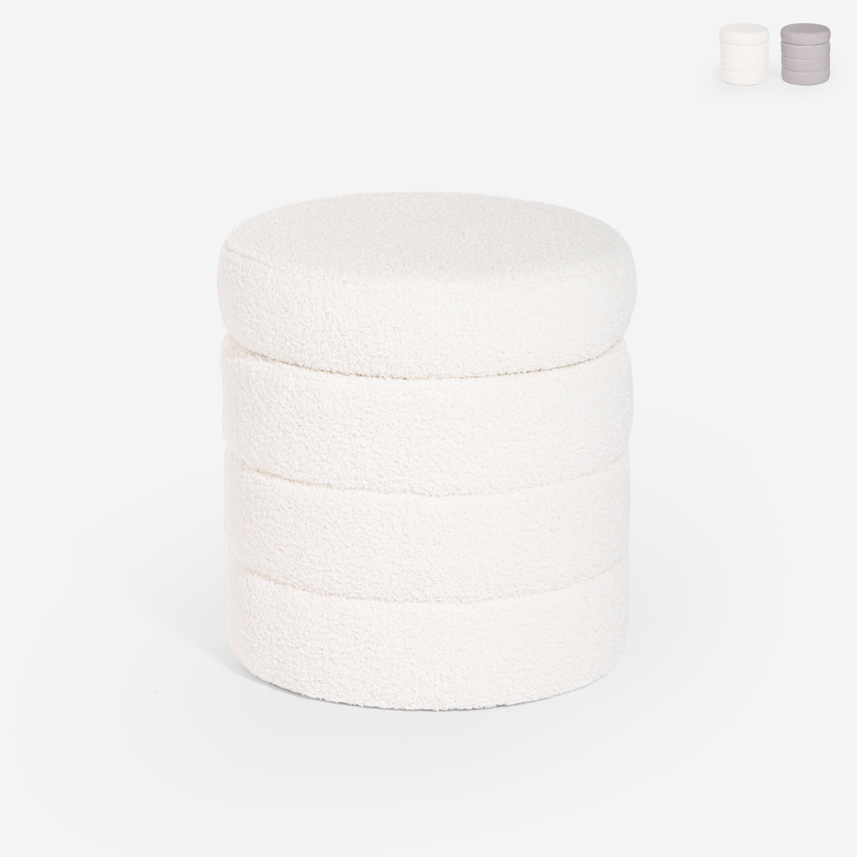 Fluffy design storage cylinder pouf for living room Mugi Promotion