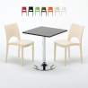 Mojito Set Made of a 70x70cm Black Square Table and 2 Colourful Paris Chairs Promotion