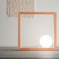 Kark Wooden LED Table Lamp with Glass Globe Shade Promotion
