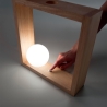 Kark Wooden LED Table Lamp with Glass Globe Shade On Sale