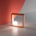 Kark Wooden LED Table Lamp with Glass Globe Shade Offers