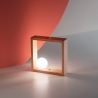 Kark Wooden LED Table Lamp with Glass Globe Shade Offers