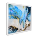 Abstract Painting on Plexiglass 64x64cm Modern Artwork with White Frame Lazur Promotion