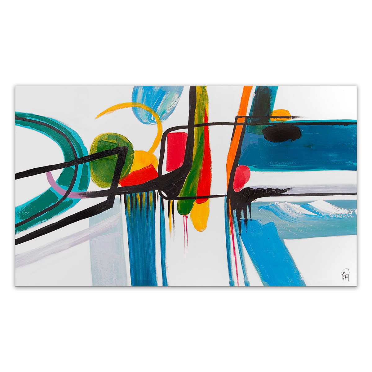 Modern Abstract Painting 120x70cm Multicolored Canvas Luma