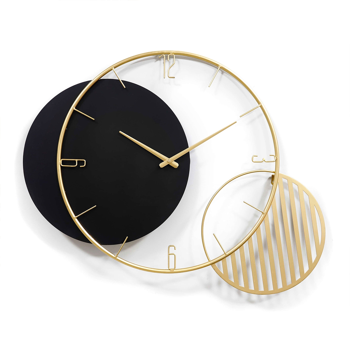 Celo Modern Geometric Wall Clock 75x68cm Black and Gold