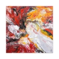 Abstract Canvas Print 100x100cm with Raised Decorations Kanea Promotion