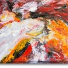 Abstract Canvas Print 100x100cm with Raised Decorations Kanea Offers