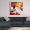 Abstract Canvas Print 100x100cm with Raised Decorations Kanea On Sale