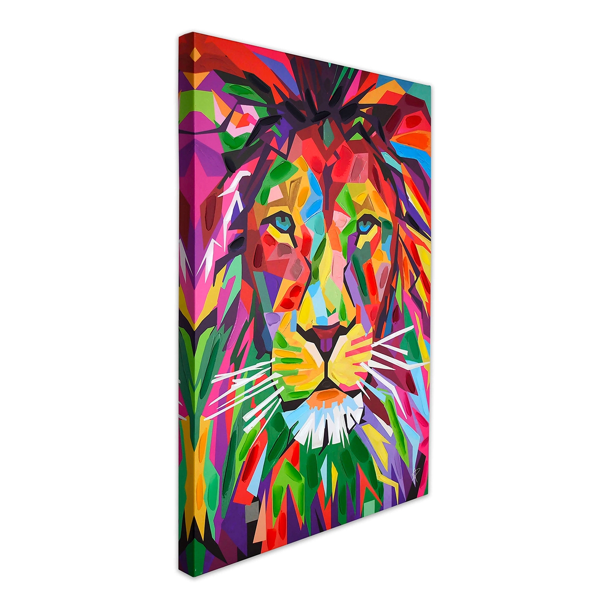 Modern Canvas Print 50x70cm Multicolored Pop Art Lion Zora