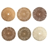 Set of 6 Round Placemats with Woven Straw Effect Ø38cm Nature Promotion