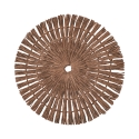 Set of 6 Round Placemats with Woven Straw Effect Ø38cm Nature Sale