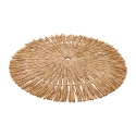 Set of 6 Round Placemats with Woven Straw Effect Ø38cm Nature Characteristics