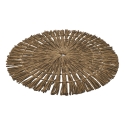 Set of 6 Round Placemats with Woven Straw Effect Ø38cm Nature Cost