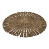 Set of 6 Round Placemats with Woven Straw Effect Ø38cm Nature Cost
