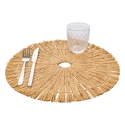 Set of 6 Round Placemats with Woven Straw Effect Ø38cm Nature On Sale