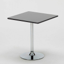 PLATINUM Set Made of a 70x70cm Black Square Table and 2 Colourful Transparent Cristal Light Chairs Buy