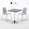 PLATINUM Set Made of a 70x70cm Black Square Table and 2 Colourful Lollipop Chairs Promotion