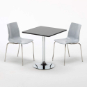 PLATINUM Set Made of a 70x70cm Black Square Table and 2 Colourful Lollipop Chairs Catalog