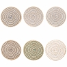 Set of 6 Round Woven Straw Placemats Ø38cm Spiral Stone Promotion