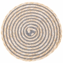 Set of 6 Round Woven Straw Placemats Ø38cm Spiral Stone On Sale