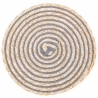 Set of 6 Round Woven Straw Placemats Ø38cm Spiral Stone On Sale