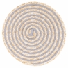 Set of 6 Round Woven Straw Placemats Ø38cm Spiral Stone Offers