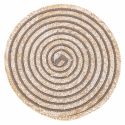 Set of 6 Round Woven Straw Placemats Ø38cm Spiral Stone Discounts