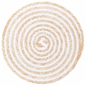 Set of 6 Round Woven Straw Placemats Ø38cm Spiral Stone Bulk Discounts