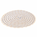 Set of 6 Round Woven Straw Placemats Ø38cm Spiral Stone Model