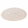 Set of 6 Round Woven Straw Placemats Ø38cm Spiral Stone Model