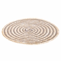 Set of 6 Round Woven Straw Placemats Ø38cm Spiral Stone Measures