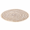 Set of 6 Round Woven Straw Placemats Ø38cm Spiral Stone Measures